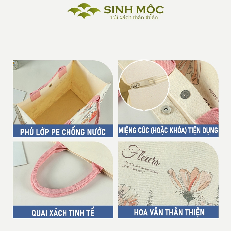 Túi xách, túi canvas, túi đi biển, túi du lịch - M3071 (Hoa cúc)