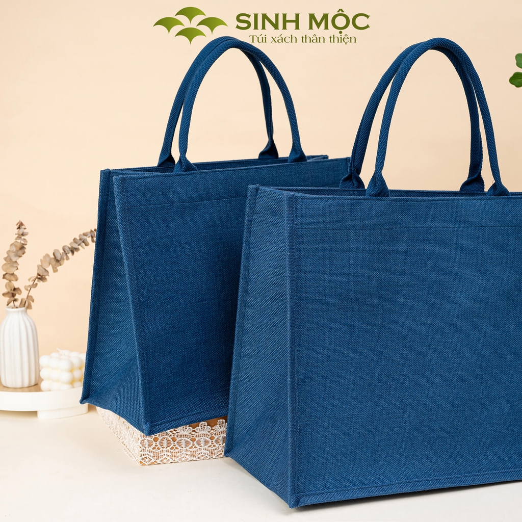 Túi linen to cỡ lớn chống thấm nước – túi xách thời trang đựng nhiều đồ - M3305B (linen xanh)