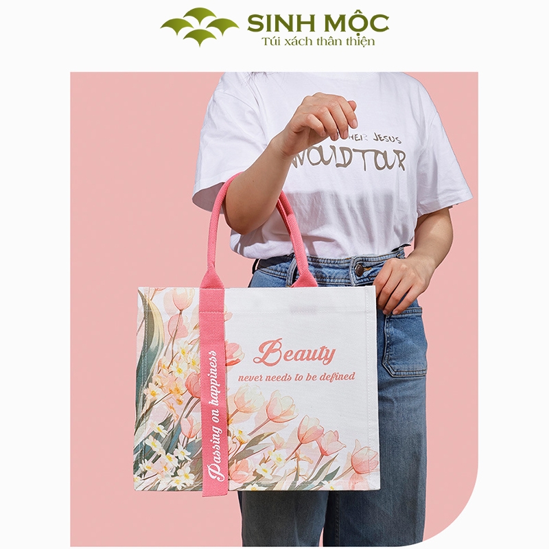 Túi xách nữ túi canvas chống nước hoa Tulip thời trang – M3001