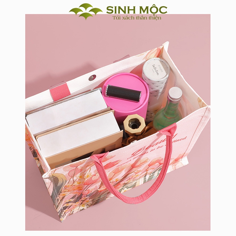 Túi xách nữ túi canvas chống nước hoa Tulip thời trang – M3001