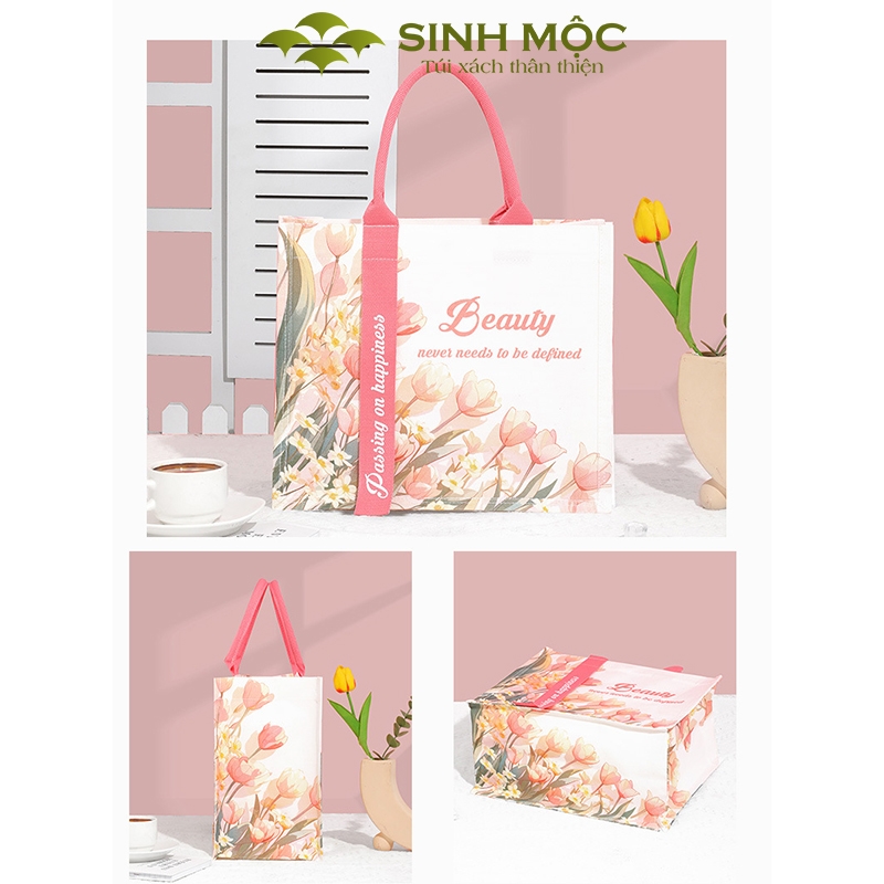Túi xách nữ túi canvas chống nước hoa Tulip thời trang – M3001