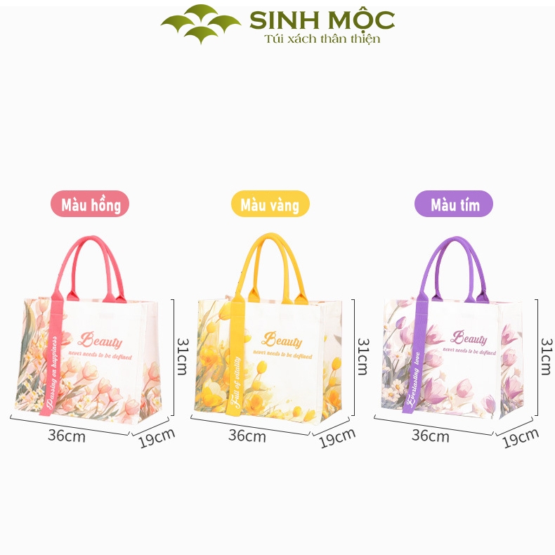 Túi xách nữ túi canvas chống nước hoa Tulip thời trang – M3001