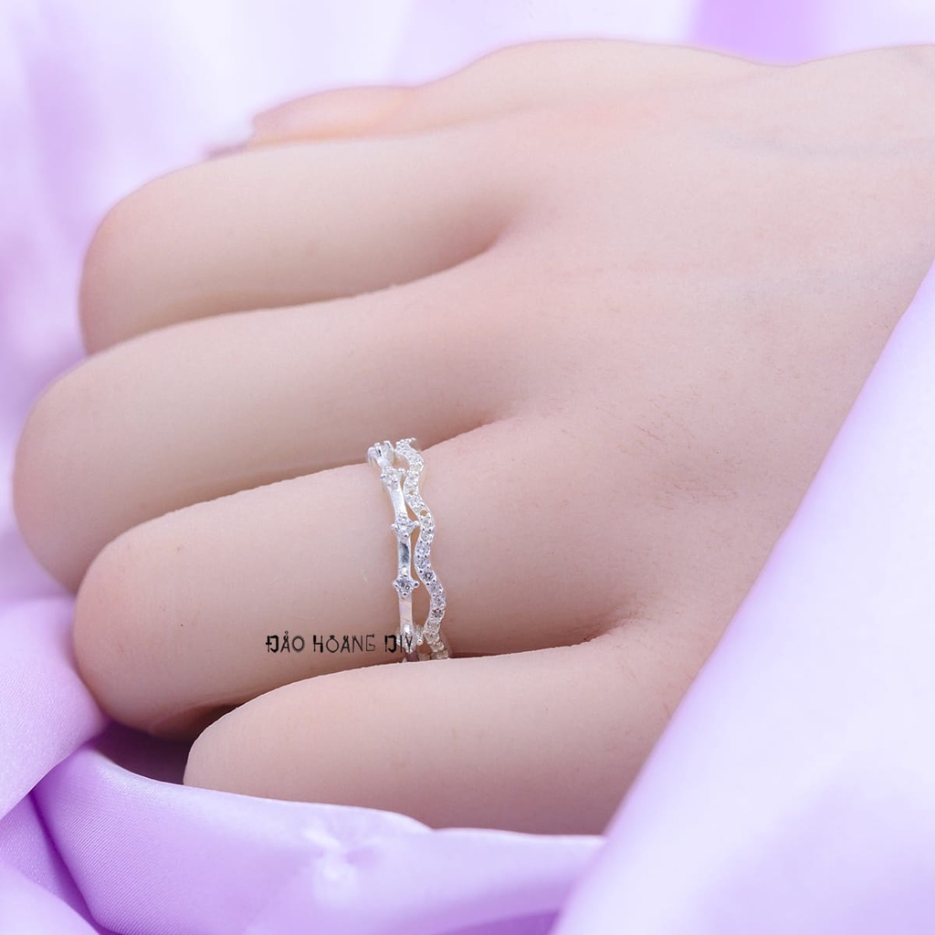 Nhẫn Bạc Nữ Teen Mẫu Nhẫn Mở Đính Đá N2408270021
