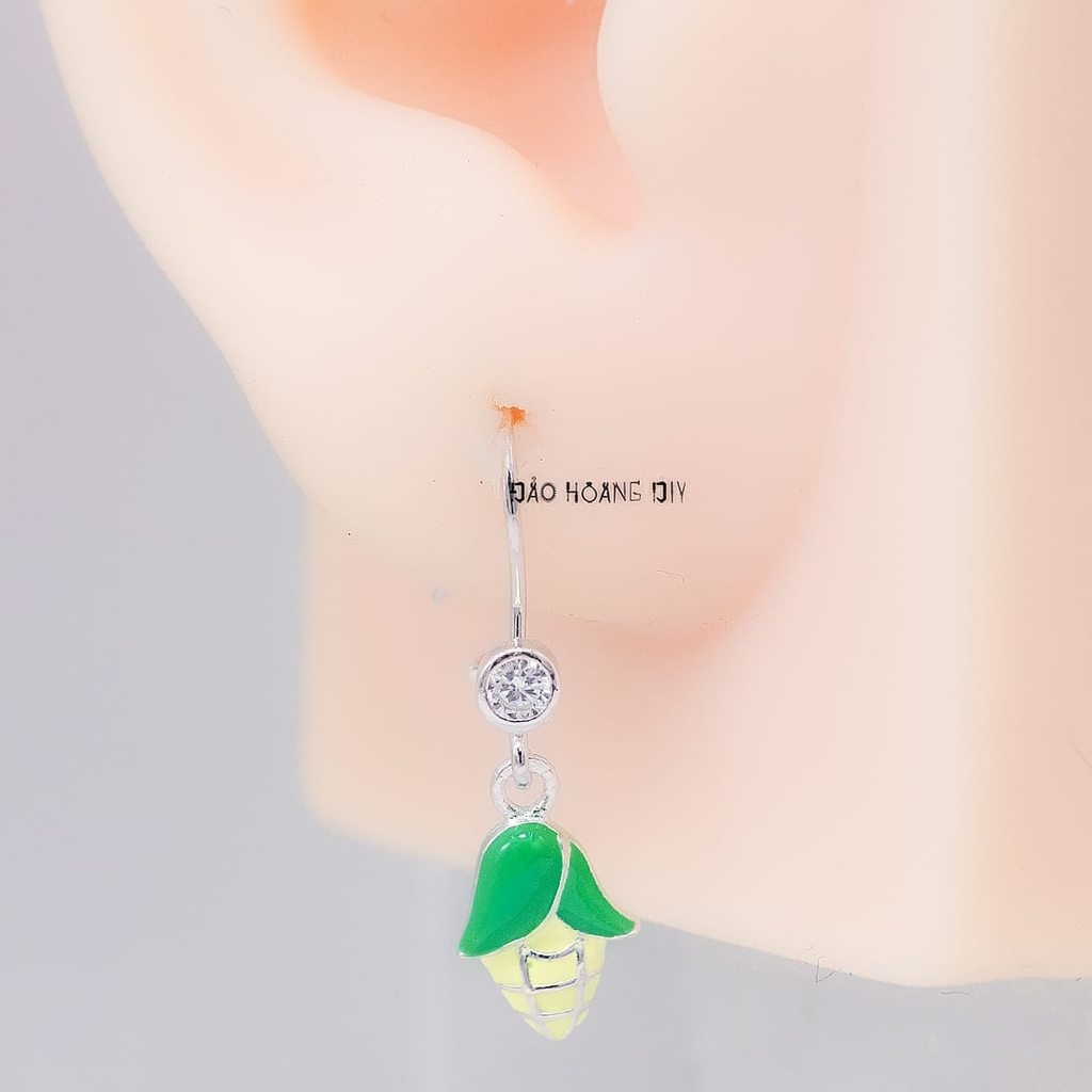 Khuyên Tai Bạc Cho Bé S925 Hình Bắp Ngô Vàng Ươm Xinh Xắn H2410240019