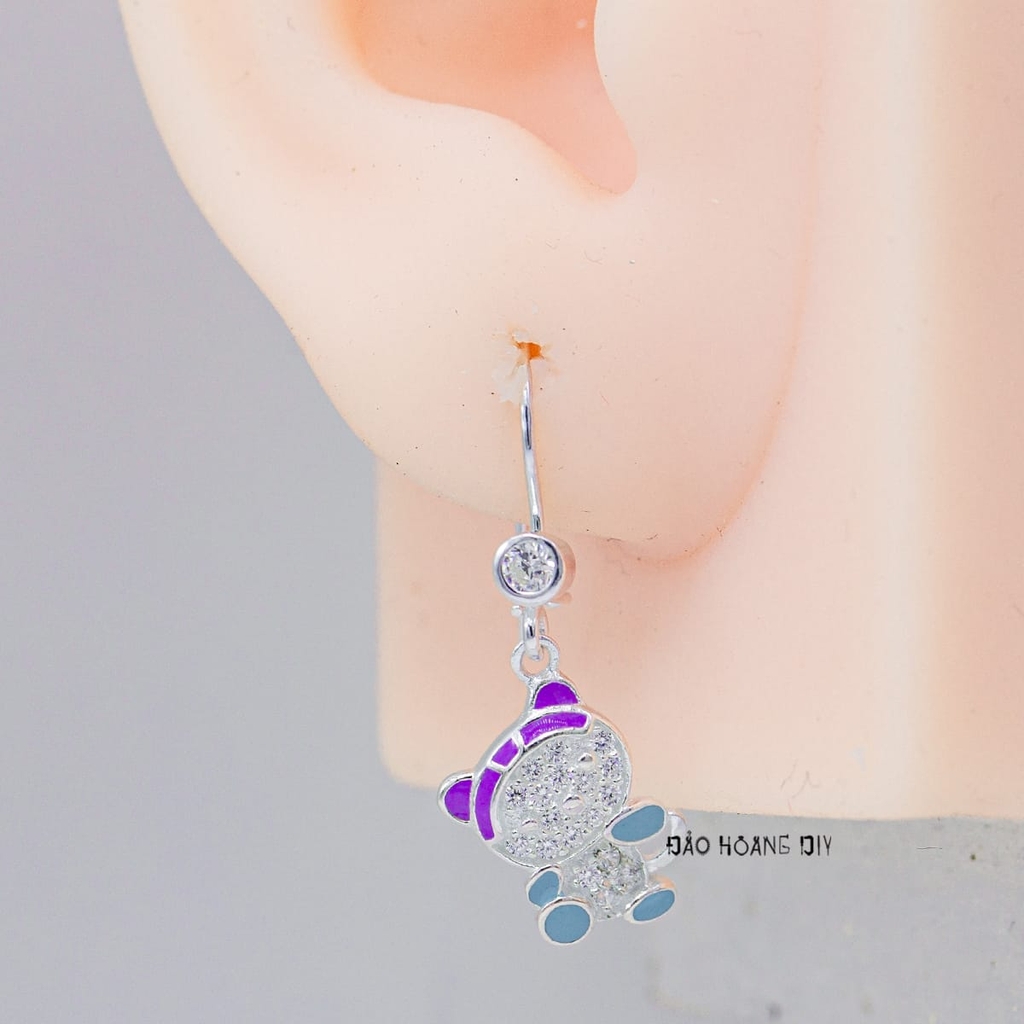 Khuyên Tai Bạc Cho Bé S925 Hình Gấu Xinh Xắn H2410240017