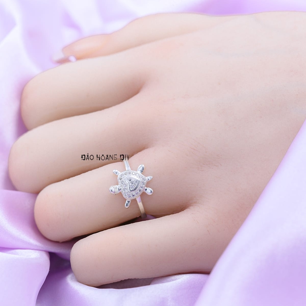 Nhẫn Bạc Nữ Teen Hình Con Rùa Đính Đá N2408280037