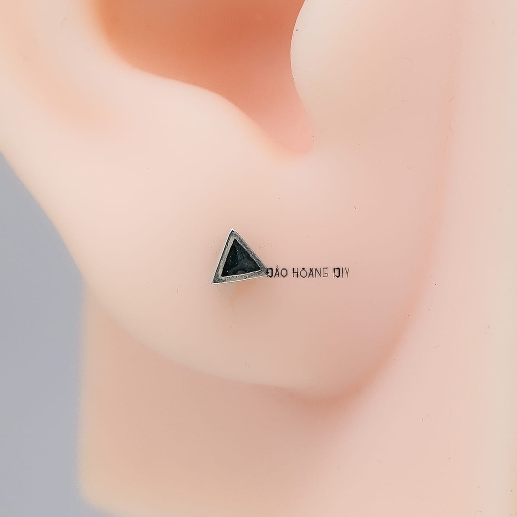 Bông Tai Bạc Nữ Kiểu Nụ Hình Học Nhỏ Xinh Dễ Thương H2410220074