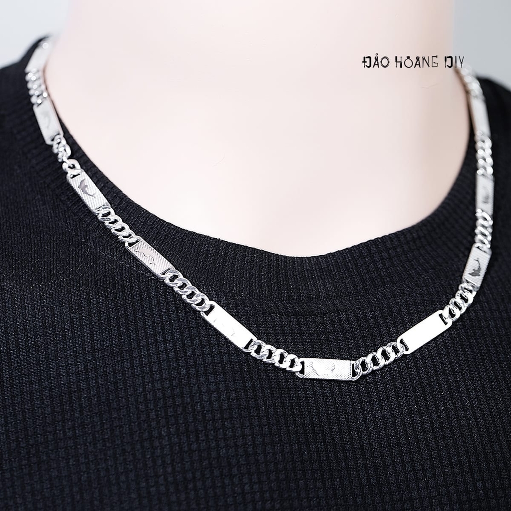 Dây Chuyền Bạc Nam Kiểu Dẹt Hình Cá Heo D2411210005