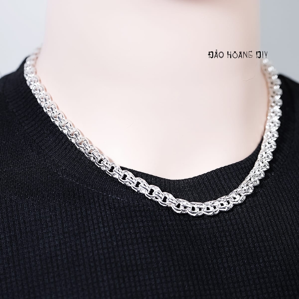 Dây Chuyền Bạc Nam Kiểu Mắt Xích Kép Chắc Chắn Bền Đẹp D2411230016