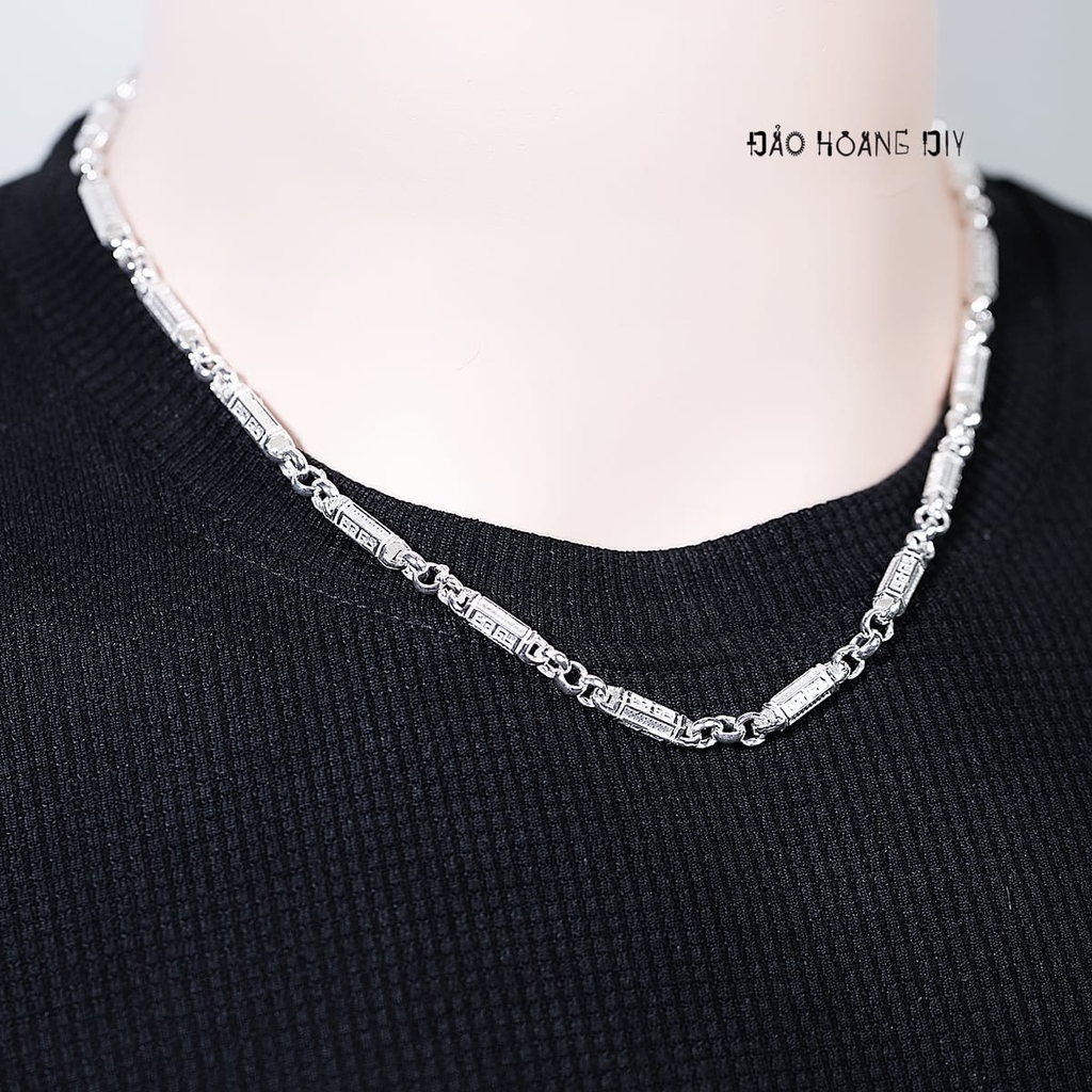 Dây Chuyền Bạc Nam Kiểu Ống Đúc Trụ Dài D2411210008