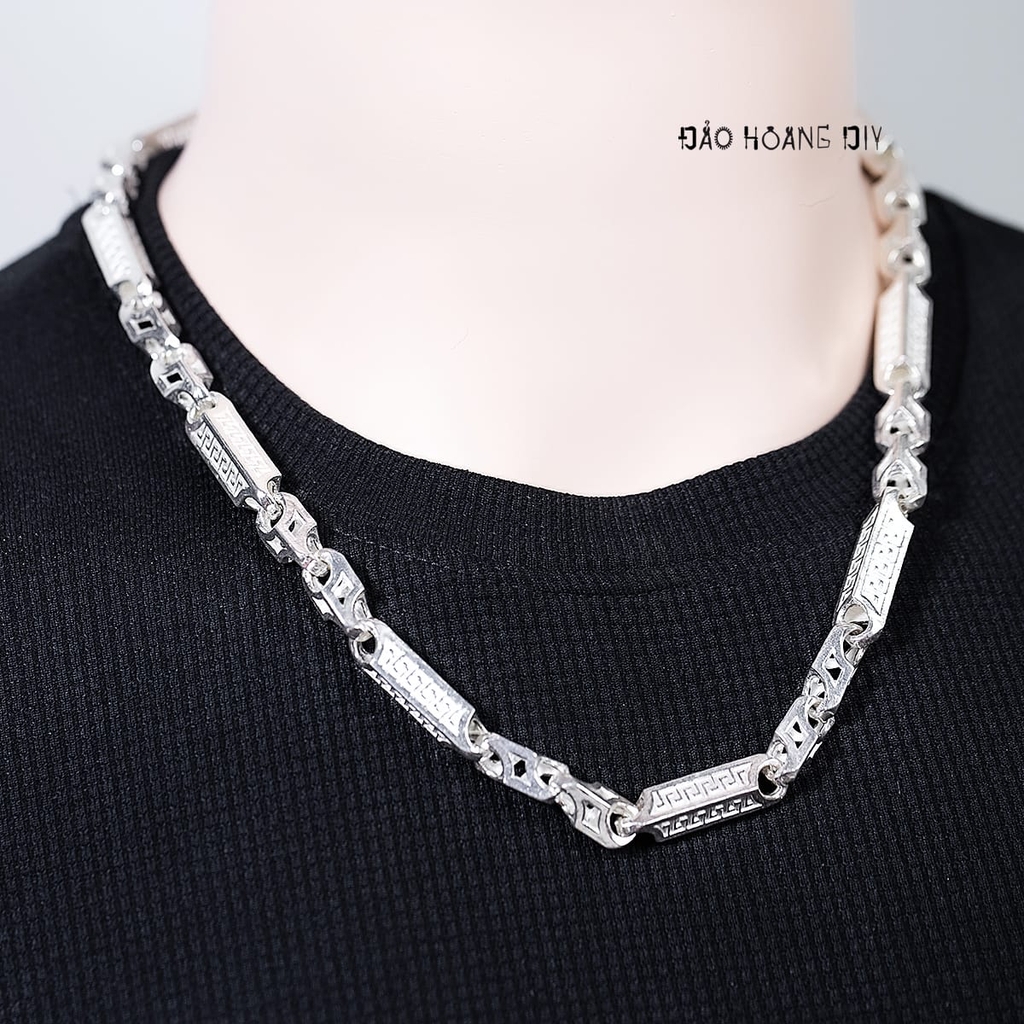 Dây Chuyền Bạc Nam Ống Đúc Kiểu Vuông Dài Dày Dặn D2411220032