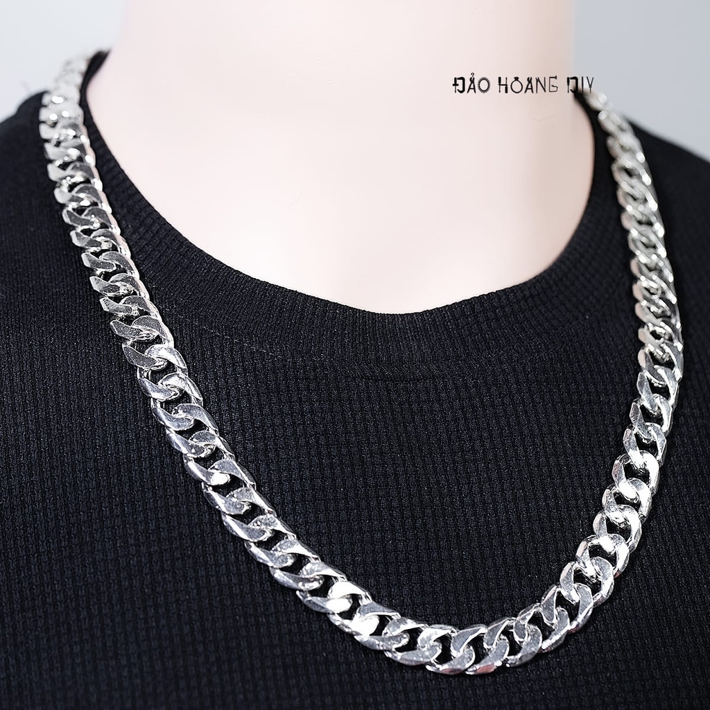 Dây Chuyền Bạc Nam Kiểu Mắt Đơn Bản To Chắc Chắn D2411230017