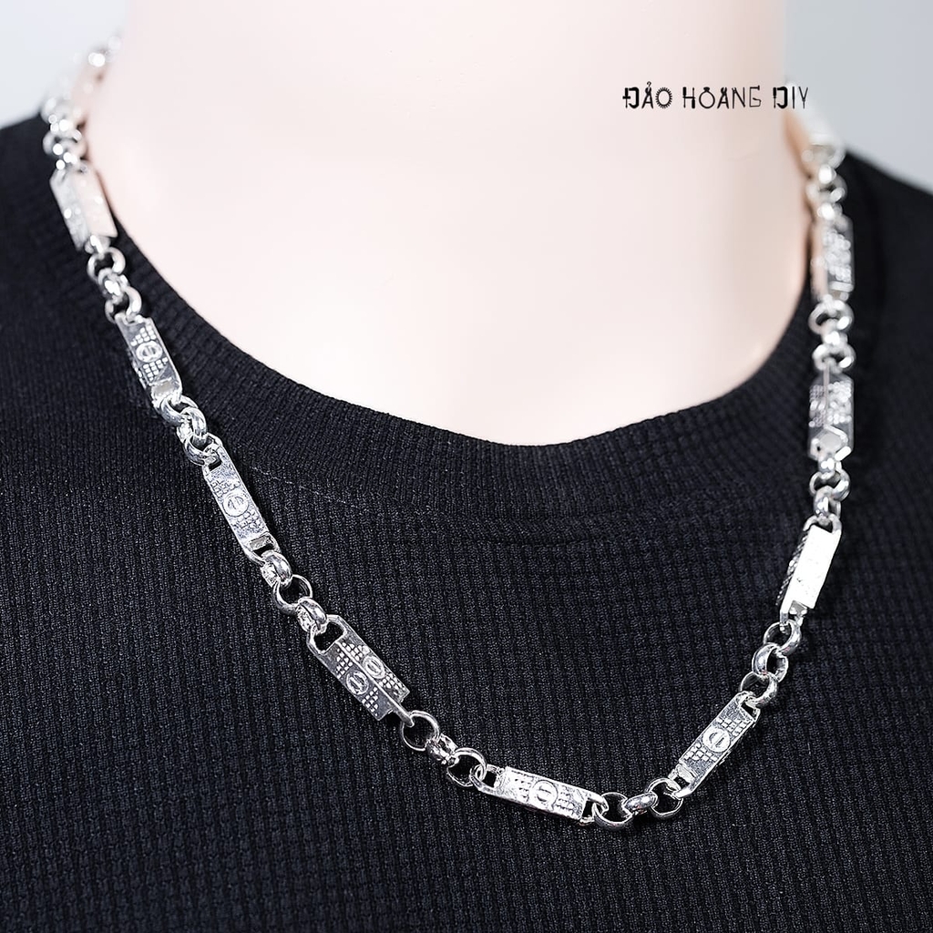 Dây Chuyền Bạc Nam Ống Đúc Vuông Chắc Chắn D2411230014