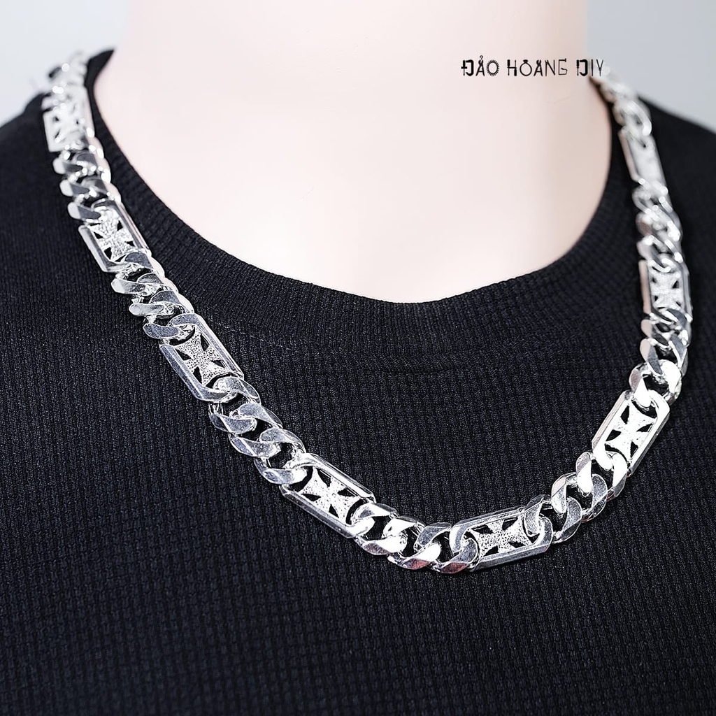Dây Chuyền Bạc Nam Mắt Xích Hình Chữ Thập D2411230004