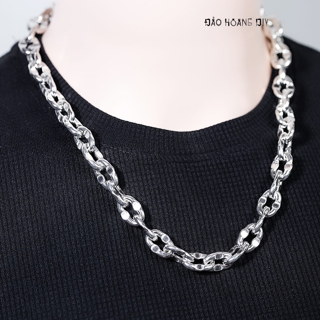 Dây Chuyền Bạc Nam Mắt Xích Tròn Dài Kiểu Bản To Siêu Chắc D2411220031