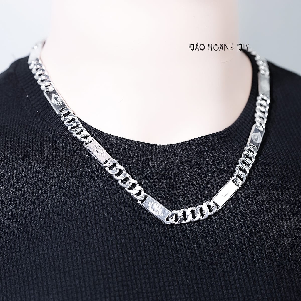 Dây Chuyền Bạc Nam Mắt Dẹt Phay Nike D2411230010