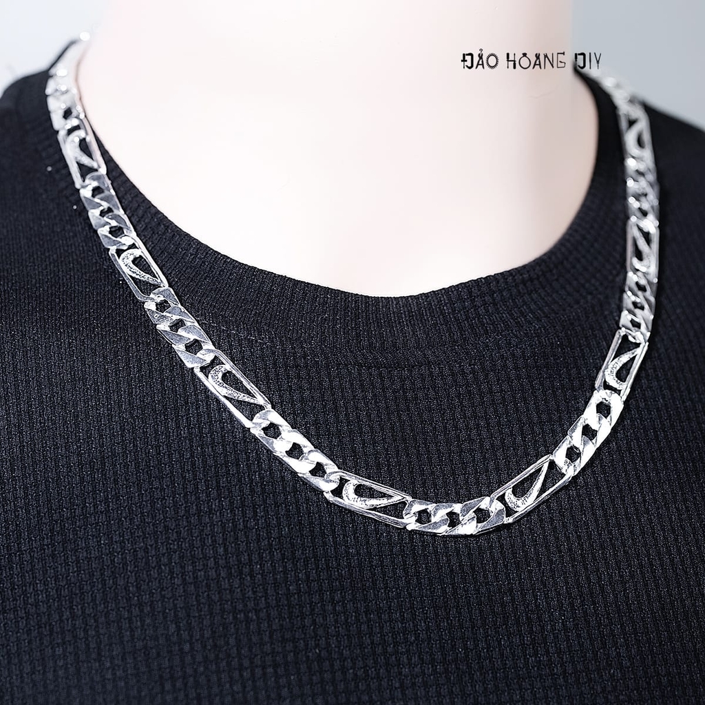 Dây Chuyền Bạc Nam Mắt Dẹt Nike Size Vừa D2411230019