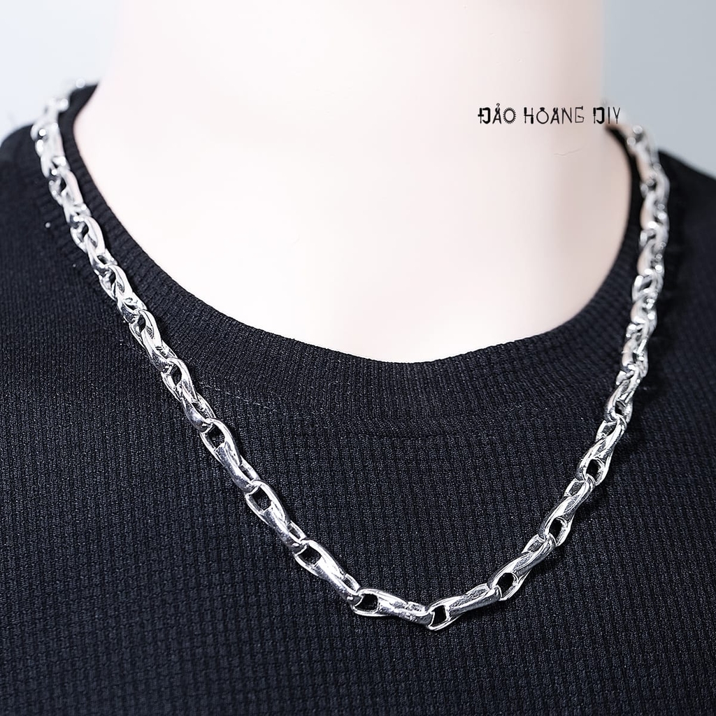 Dây Chuyền Bạc Nam Kiểu Sợi Đặc Bền Chắc D2411230009