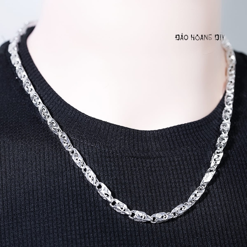 Dây Chuyền Bạc Nam Kiểu Ống Đúc Chéo  D2411210007