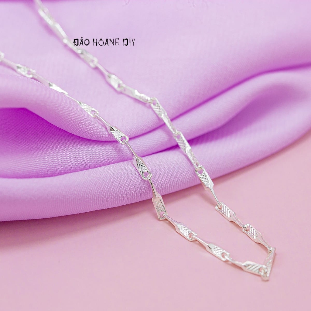 Dây Chuyền Bạc Nữ S990 Sợi Nhỏ Đặc Kiểu Phay Qủa Trám D2411160015