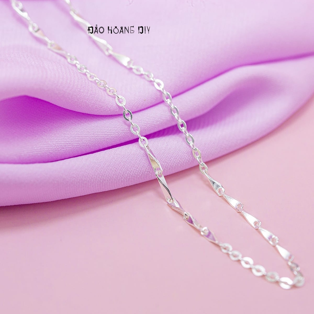Dây Chuyền Bạc Nữ S990 Mắt Xích Chữ O Mix Sợi Nhỏ Đặc Chắc Chắn Bền Đẹp D2411160012