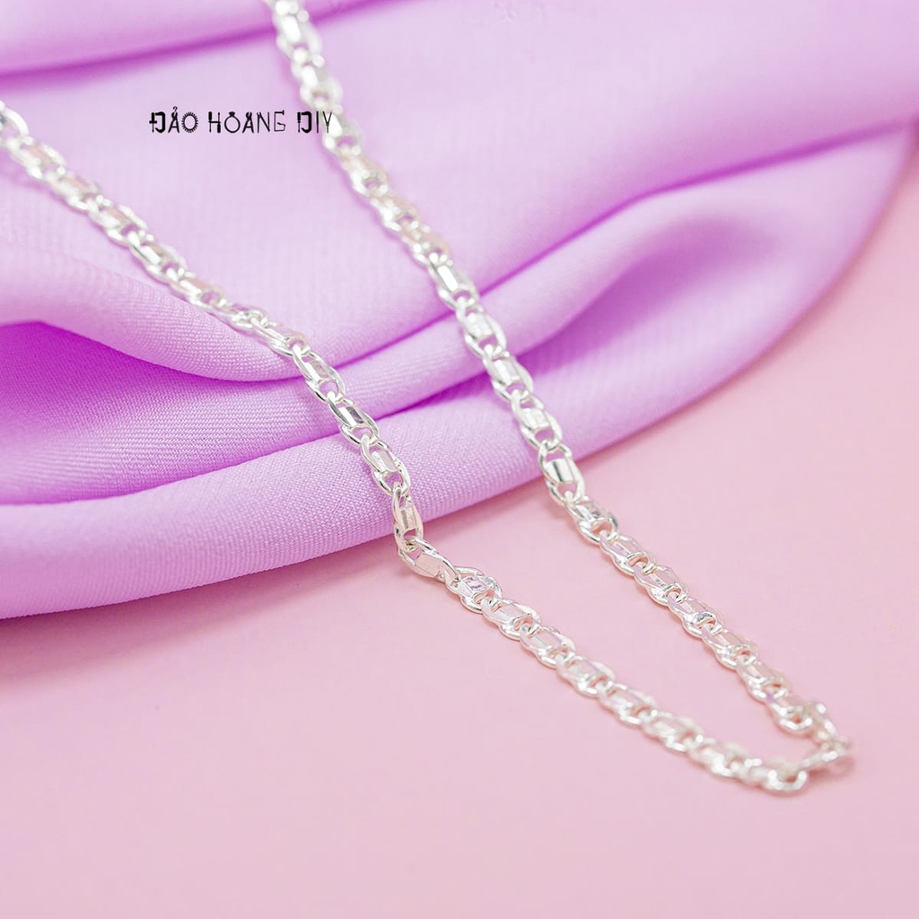 Dây Chuyền Bạc Ta Nữ Kiểu Dây Mè Dẹt Trơn Kiểu Phay Thẳng Cứng Cáp