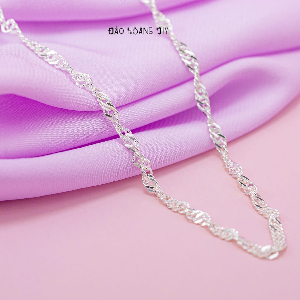 Dây Chuyền Bạc Nữ S990 Dạng Dây Đơn Xoắn Tinh Tế D2411150001