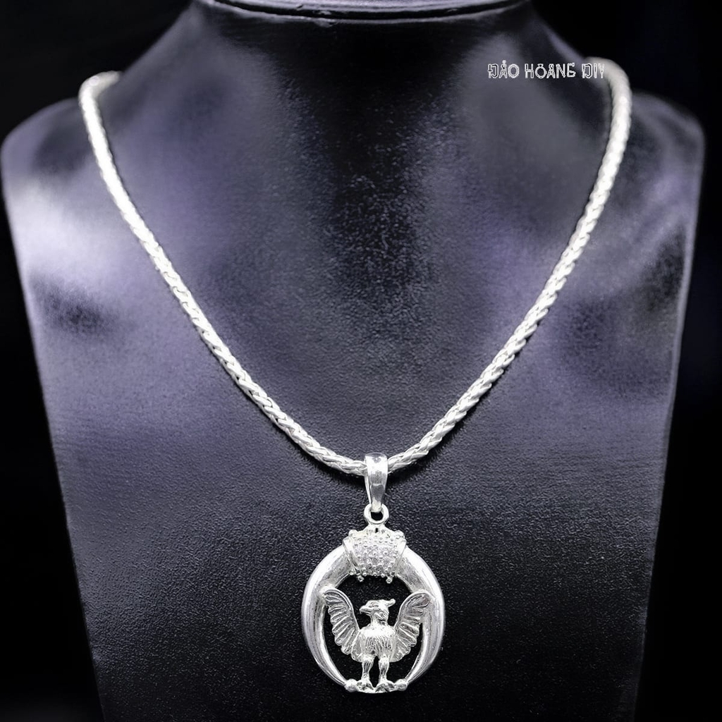 Mặt Dây Chuyền Bạc Nam Mặt Bầu Dục Hình Đại Bàng M2409290005