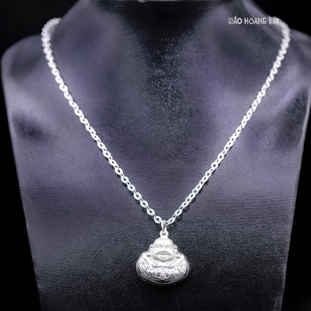 Mặt Dây Chuyền Bạc Cho Bé S990 Tượng Phật Di Lặc Có Thể Đeo 2 Mặt M2409280068