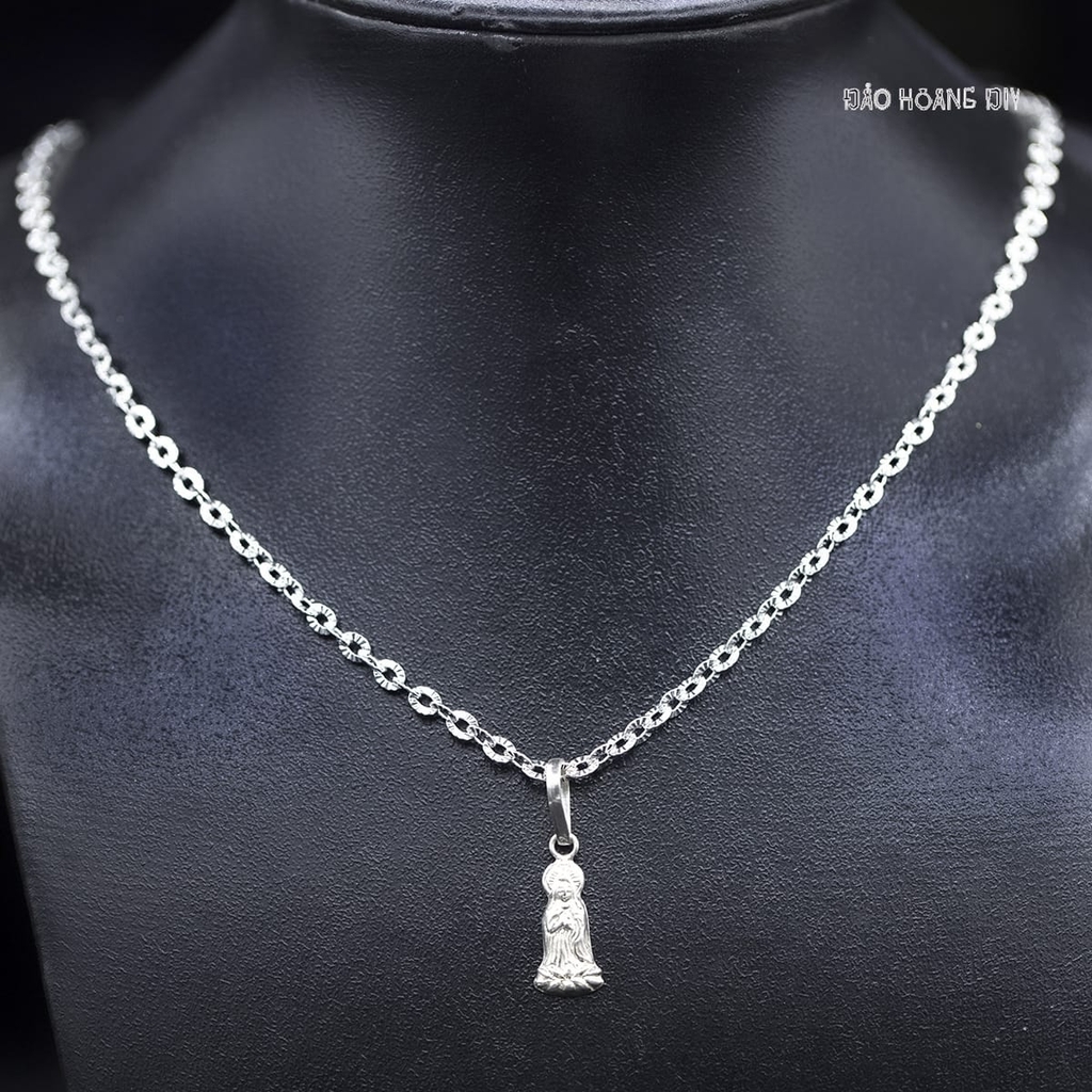 Mặt Dây Chuyền Bạc Nữ Tượng Phật Quan Thế Âm Bồ Tát Size Nhỏ M2409240059