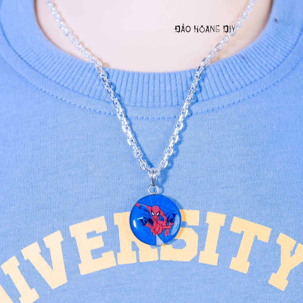 Dây Chuyền Bạc Cho Bé Trai Hình Người Nhện Spiderman Phiên Bản Điện Ảnh Khỏe Khoắn Tinh Nghịch D2411090010