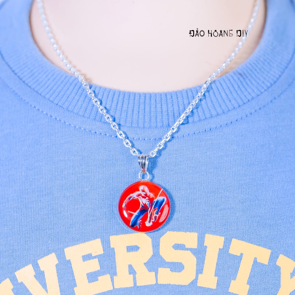 Dây Chuyền Bạc Cho Bé Trai Hình Người Nhện Spiderman Phiên Bản Điện Ảnh Khỏe Khoắn Tinh Nghịch D2411090011