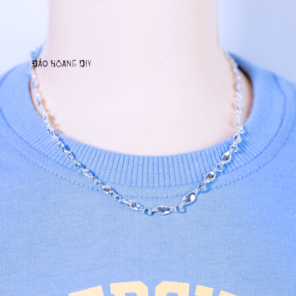 Dây Chuyền Bạc Cho Bé Kiểu Sợi Xoắn Dày Dặn Chắc Chắn D2411120051