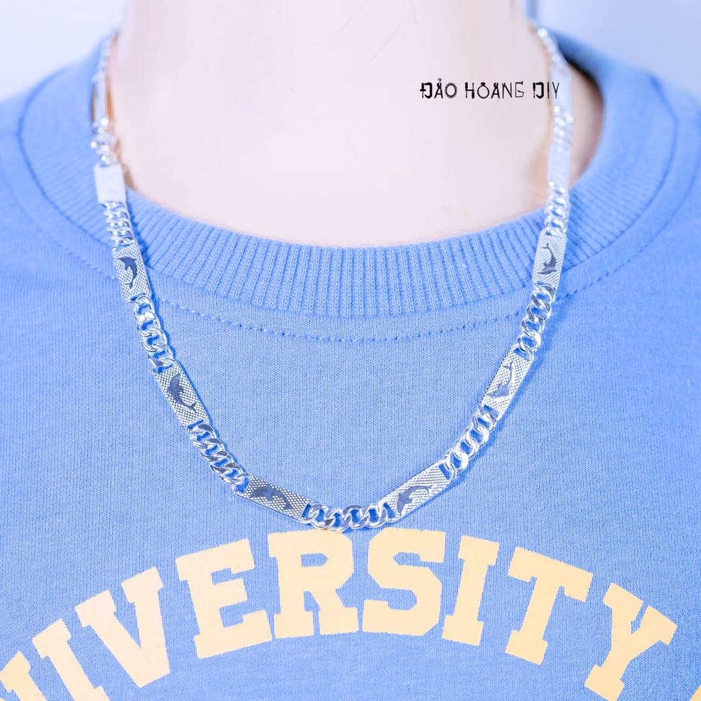 Dây Chuyền Bạc Cho Bé Bản Dẹt Hình Cá Heo NGộ Nghĩnh