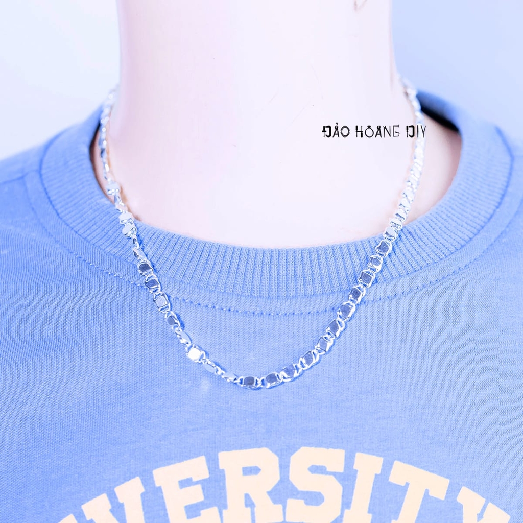 Dây Chuyền Bạc Cho Bé Kiểu Dây Mè Dẹt Chắc Chắn Nhiều Style D2411120030