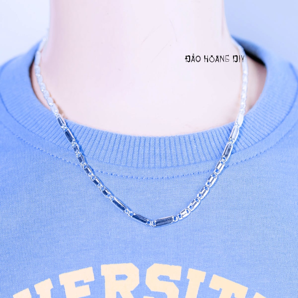 Dây Chuyền Bạc Cho Bé Kiểu Dây Mè Dẹt Chắc Chắn Nhiều Style D2411120034
