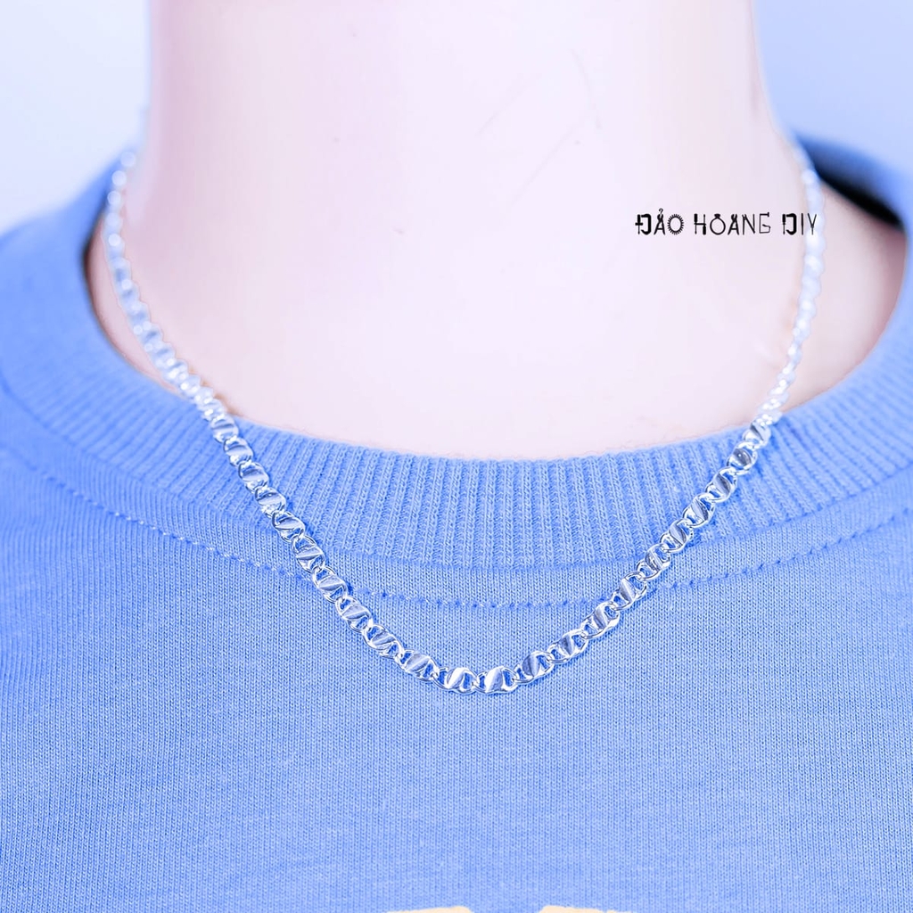Dây Chuyền Bạc Cho Bé Kiểu Dây Mè Dẹt Chắc Chắn Nhiều Style D2411120031