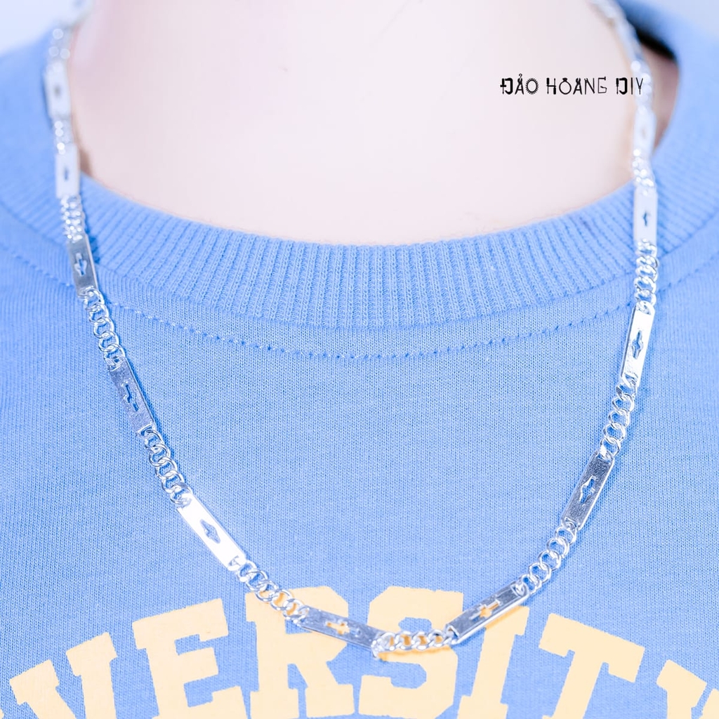 Dây Chuyền Bạc Cho Bé Bản Dẹt Hình Dấu Thập  D2411120012