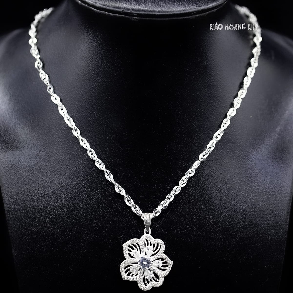 Mặt Dây Chuyền Bạc Nữ Hoa 5 Cánh Đá 6Ly5 M2409240008