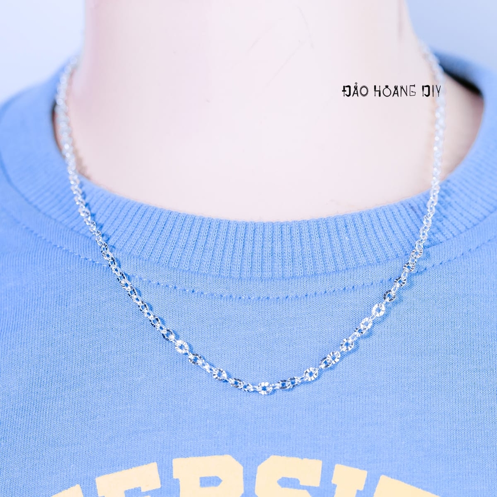 Dây Chuyền Bạc Cho Bé Mắt Chữ O Phay Sáng Lấp Lánh D2411120042