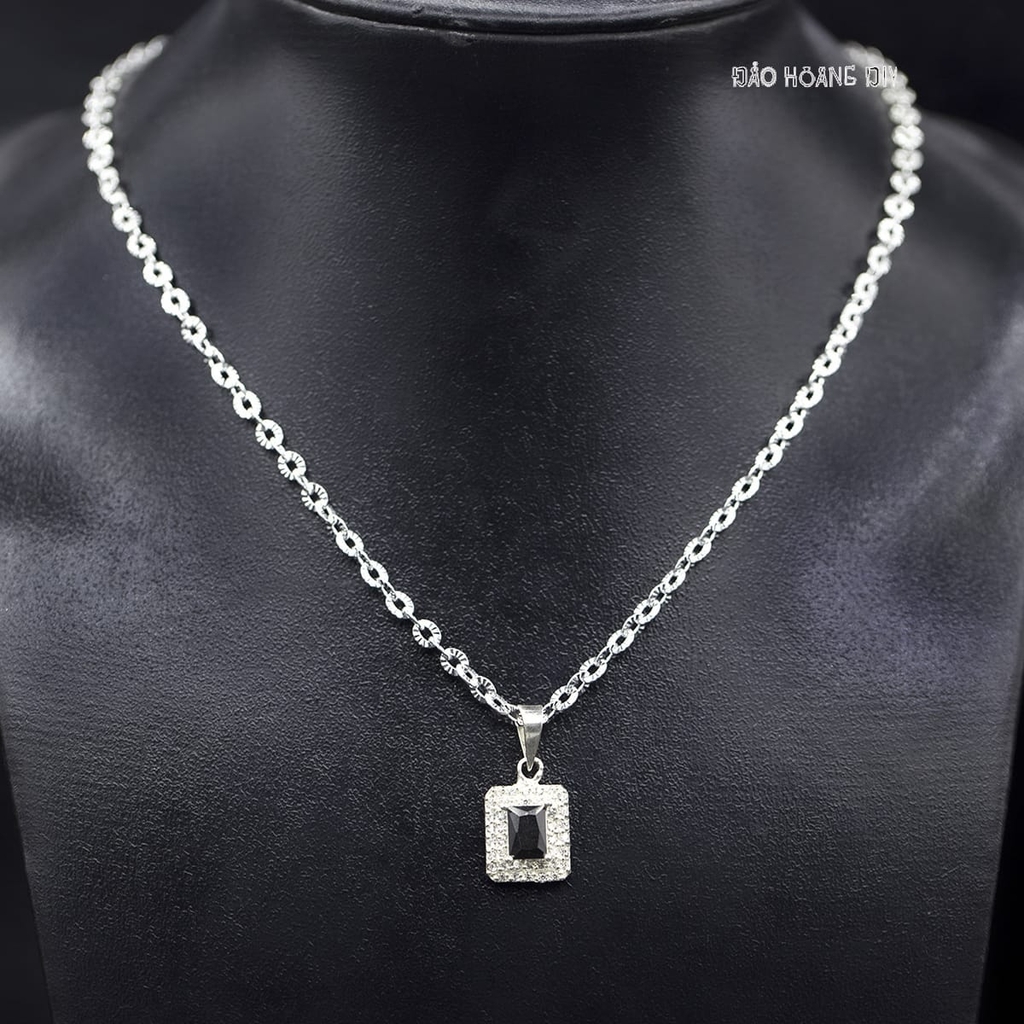 Mặt Dây Chuyền Bạc Nữ Hình Chữ Nhật Đính Đá Sang Trọng M2409210055
