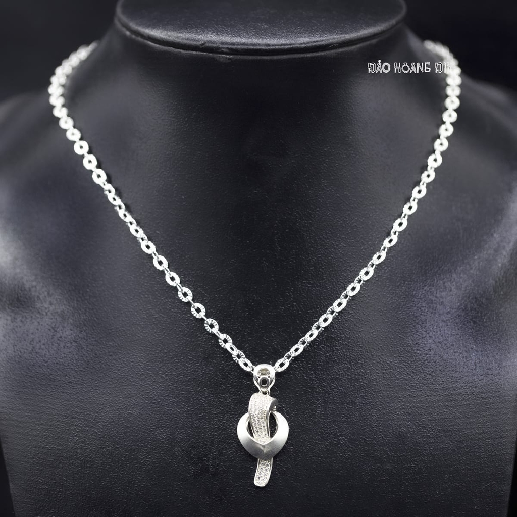 Mặt Dây Chuyền Bạc Nữ S925 Hình Sợi Dài Đính Đá M2409230067