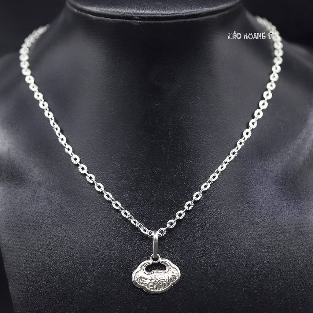 Mặt Dây Chuyền Bạc Trẻ Em Khóa Trường Mệnh Cho Bé Năm Rồng M2409260055