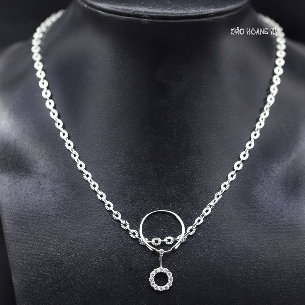 Mặt Dây Chuyền Bạc Nữ S925 Tròn Đôi Vòng Tròn Nhỏ Có Thể Chuyển Động M2409220045