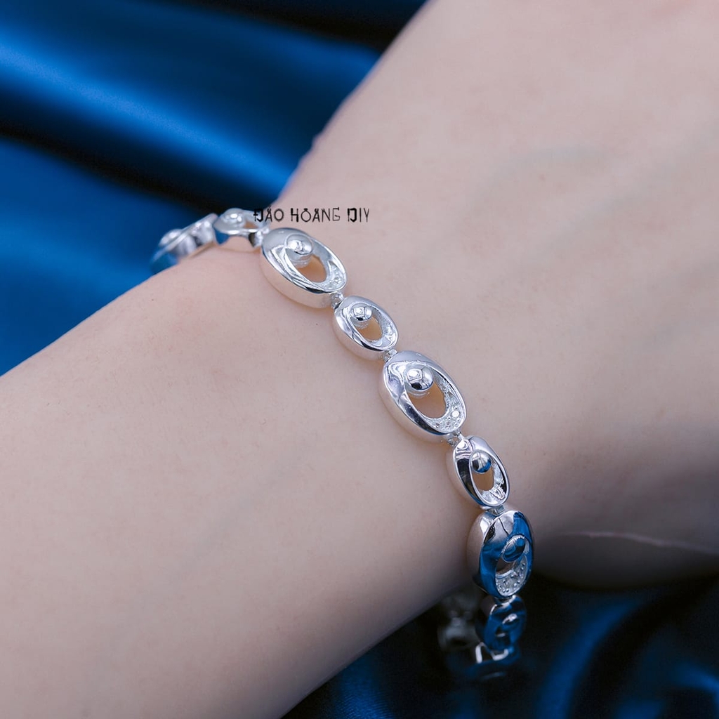 Lắc Tay Bạc Nữ S925 Kiểu Sáng Tạo Dày Chắc Chắn L2410070002