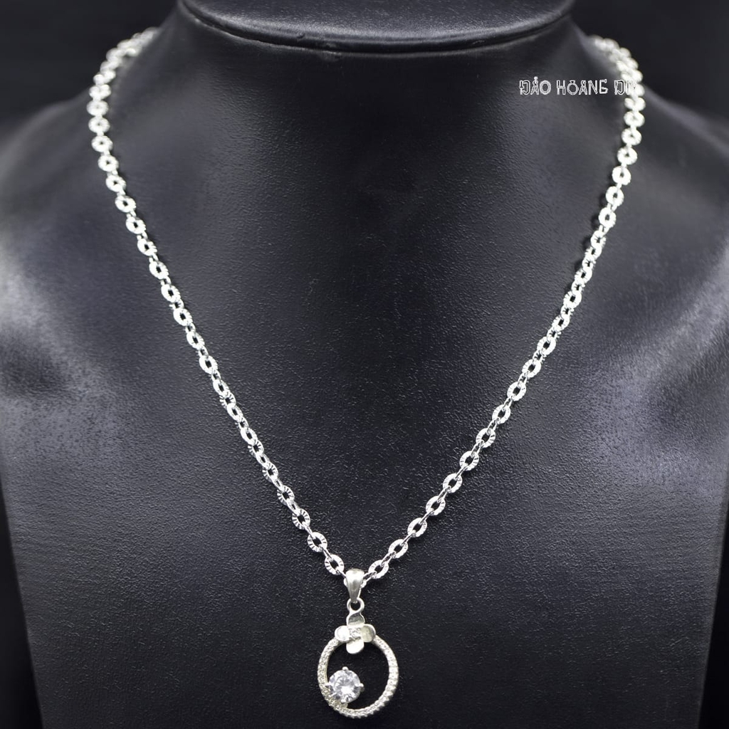 Mặt Dây Chuyền Bạc Nữ S990 Bông Hoa Nhỏ Đá 6 Ly M2409230025