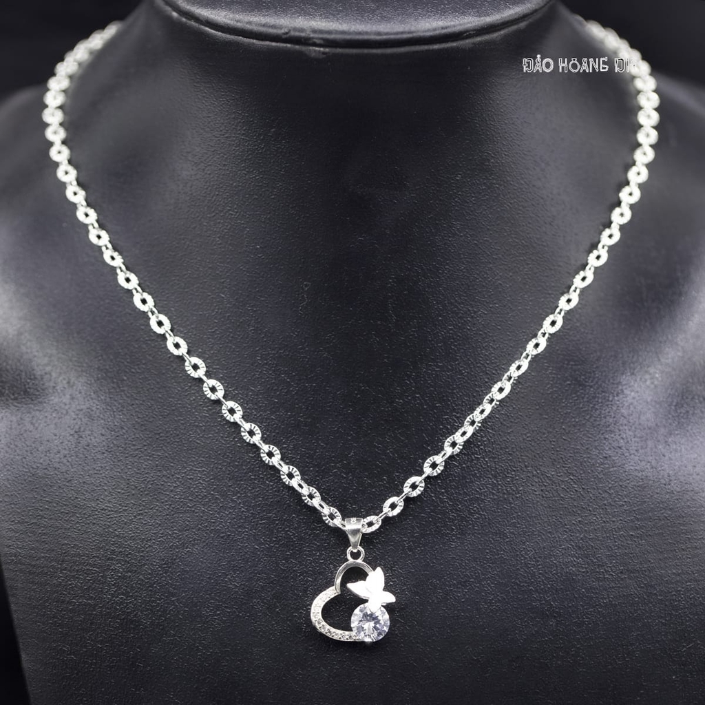 Mặt Dây Chuyền Bạc Nữ S990 Trái Tim và Cánh Bướm M2409230022