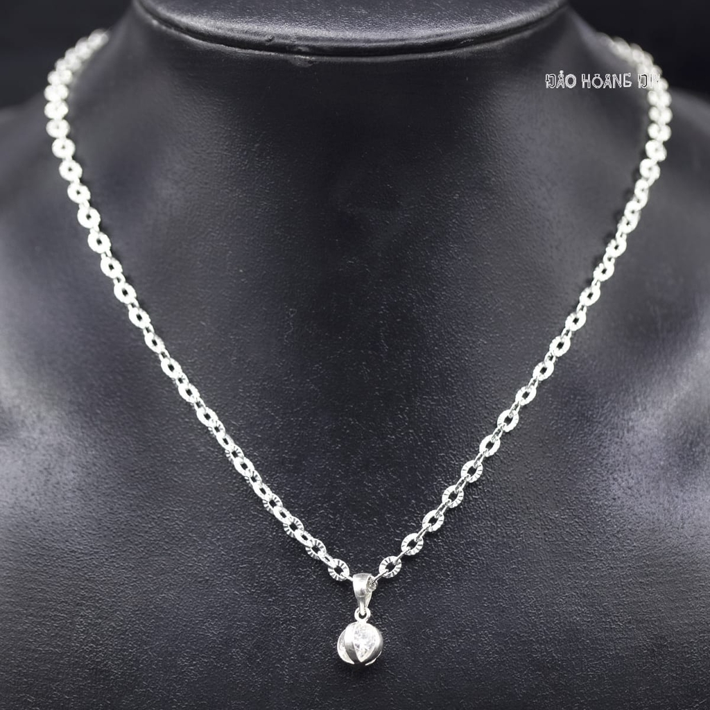 Mặt Dây Chuyền Bạc Nữ Hình Quả Cầu Đính Đá Sáng Đẹp M2409210010