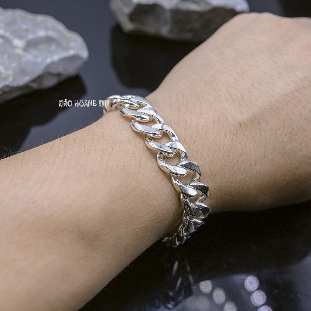 Lắc Tay Bạc Nam Mắt Xích Đơn Dạng Mắt Vừa L2410060015