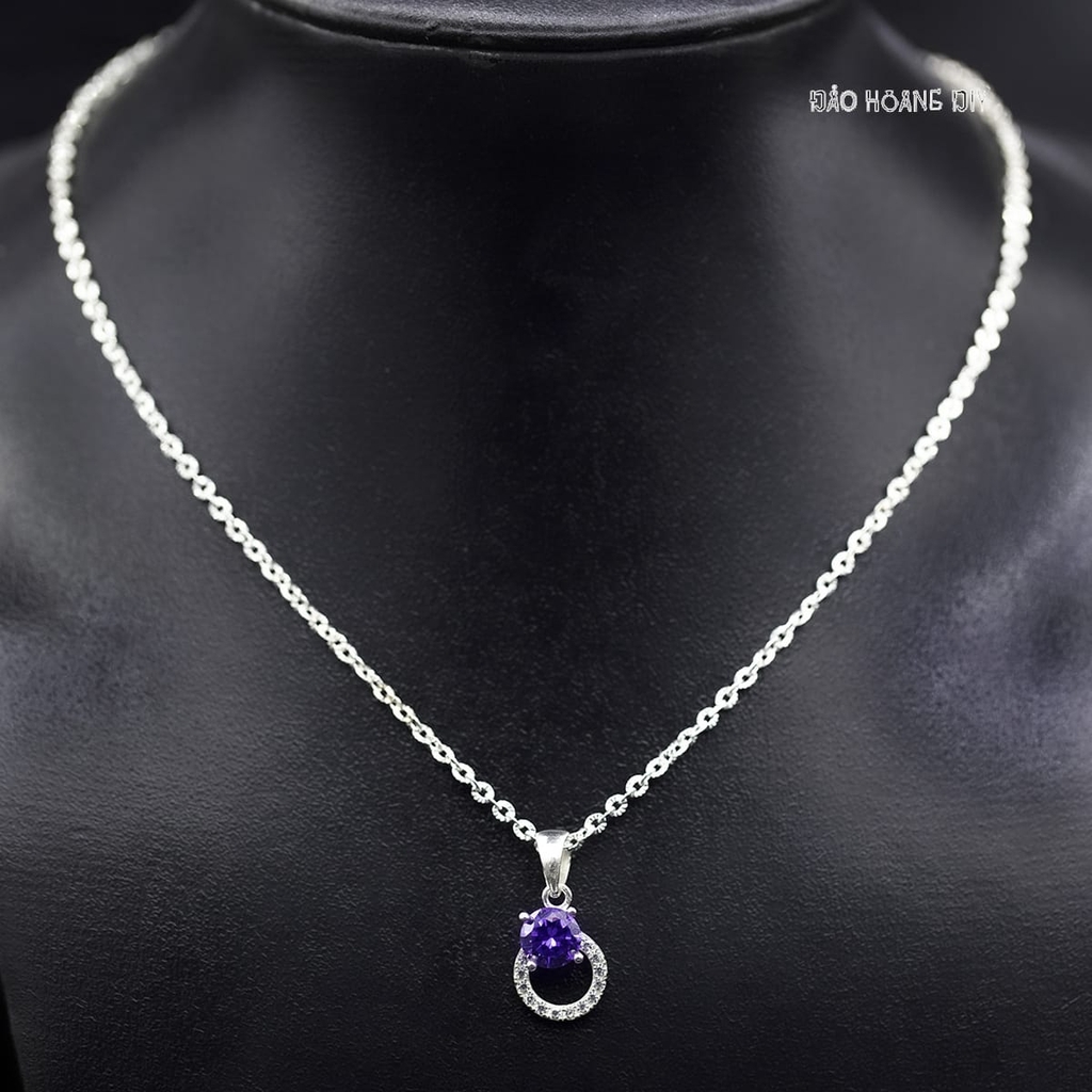 Mặt Dây Chuyền Bạc Nữ S950 Hình Con Lật Đật Gắn Đá Tím M2409210020